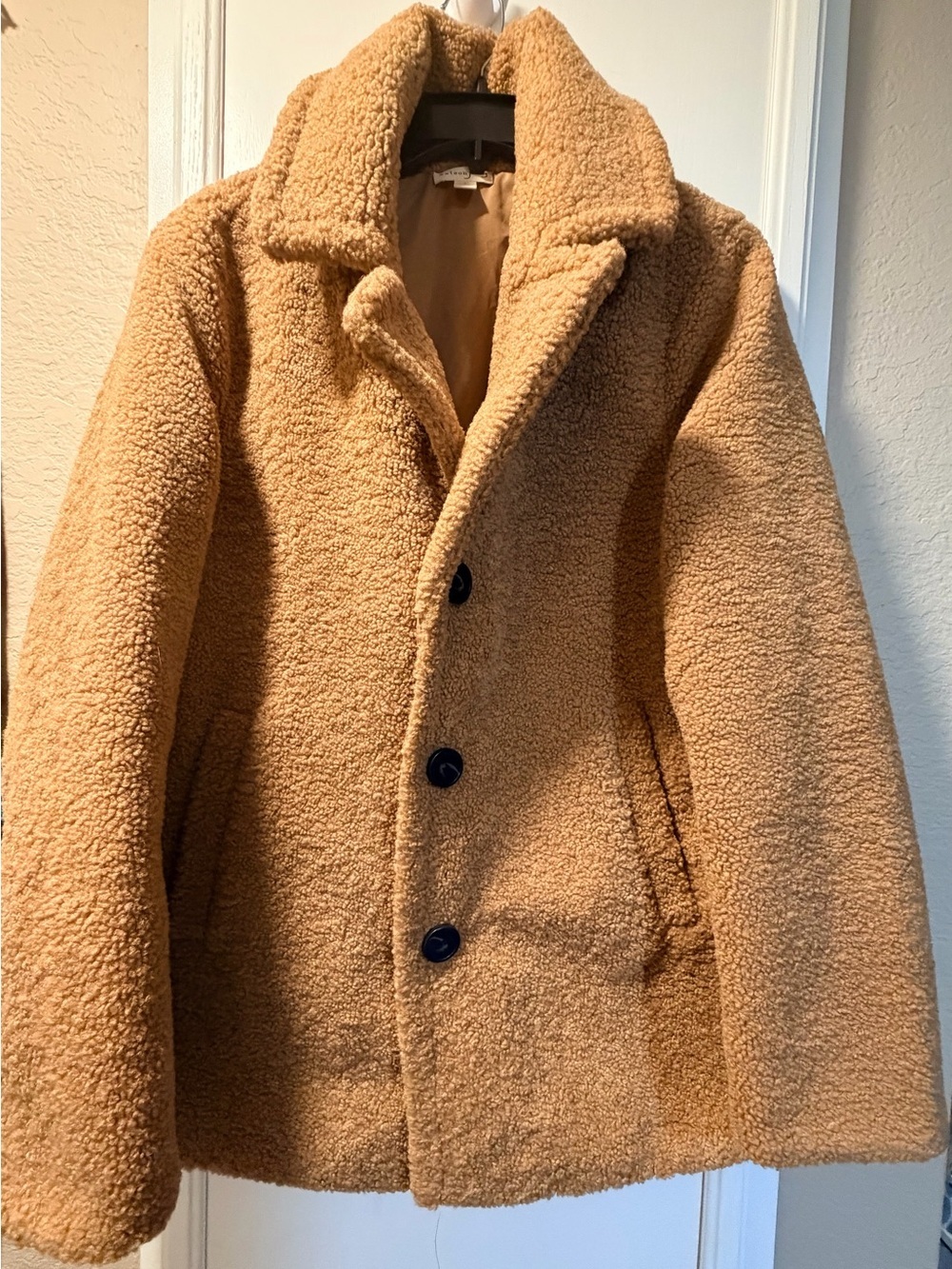 Maison Jules Women’s Teddy Bear Fleece Coat - Camel - Picture 2 of 11